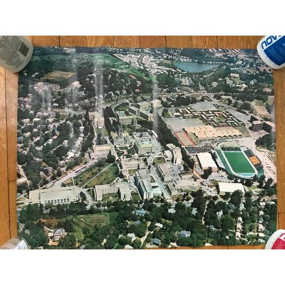 Vintage 1960's 70s Arial View Boston College Football Field ? Poster 17" x 22" - Picture 7 of 7